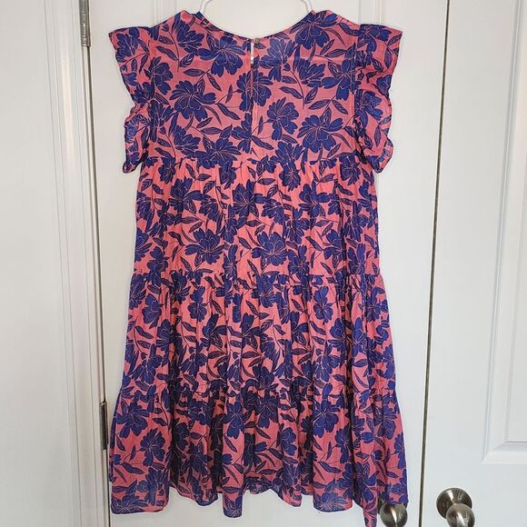 Olivaceous Floral Print Flutter Sleeve Summer Dress Size S - Picture 2 of 8